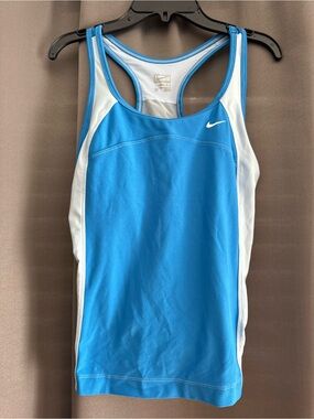 Nike Blue & White Racerback Performance Tank